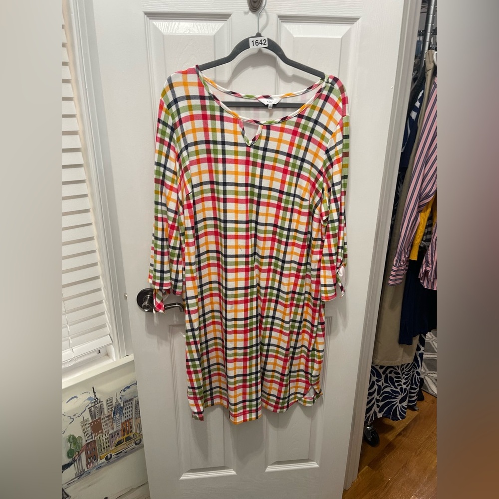 Crown & Ivy Multicolor Plaid dress XXL - Picture 9 of 16